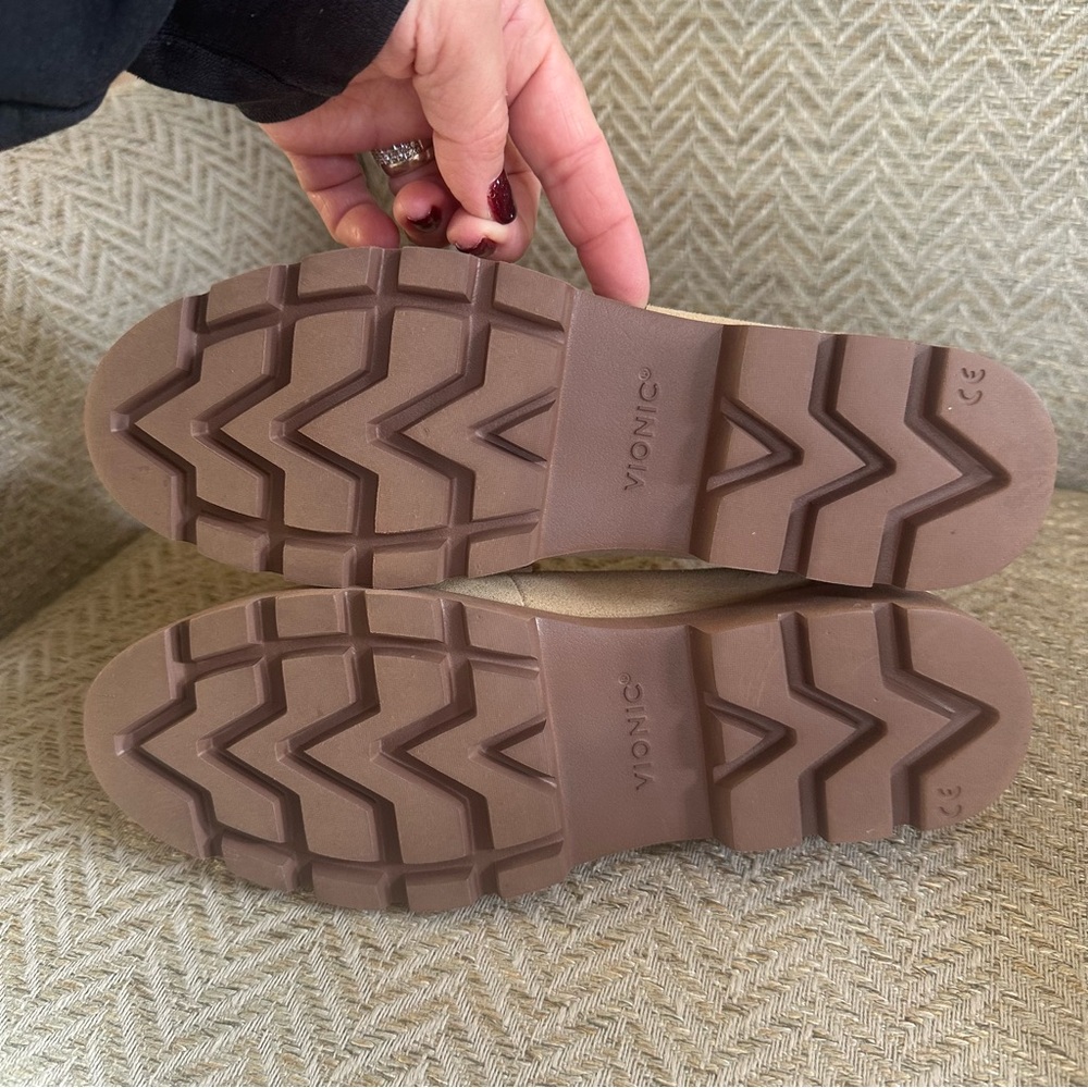 Vionic Cheryl II Lug Penny Loafer, Sand Suede - Picture 8 of 8